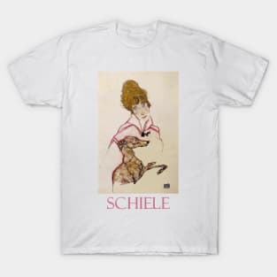 Woman with Greyhound, Edith Schiele (1916) by Egon Schiele T-Shirt